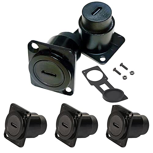 PENGLIN 5PCS USB 3.1 Type C Panel Mount Coupler for Phone/Tablet/Laptops | 5Gbps Data Transfer,Fast Charging,Sturdy Zinc Alloy Housing,Plug & Play Ready To Use - color: Black, size: 5PCS(D-TYPE)