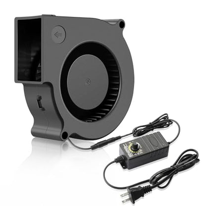 Wathai 75mm x 30mm Blower Fan Dual Ball with AC 110v - 240V Speed Control | High Performance for for DIY Inflatable or Exhaust Cooling - style: 12V Fan with Speed Control