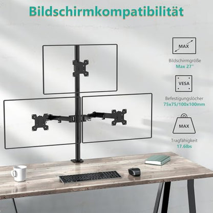 WALI Tall Triple Monitor Mount for 13-27 inch Computer Screens, 3 Monitor Desk Mount, Holds up to 22 lbs, Adjustable Triple Monitors Stand with Swivel Tilt Rotation, 75x75/100x100mm (M003), Black - size: 13"-27", style: Triple