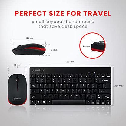 Perixx PERIDUO-712B Wireless Mini Keyboard and Mouse Set, Black, US English Layout - style: Wireless Black