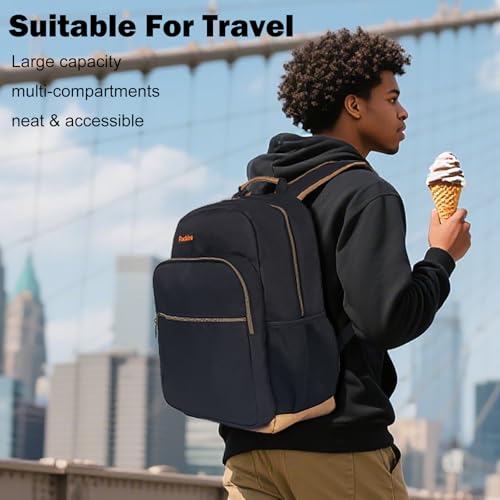 24L Travel Laptop Backpack, Business Anti Theft Slim Sturdy Large Laptops Backpack, Water Resistant College Computer Bag Gift for Men & Women Fits 17 Inch Notebook, Black