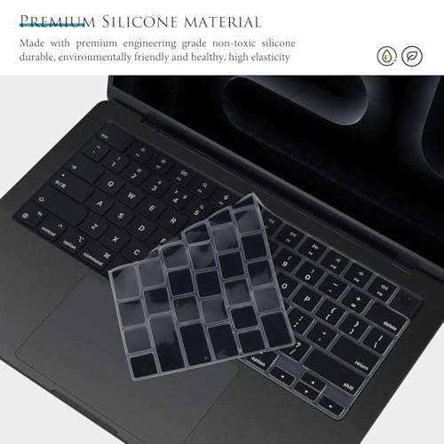 Keyboard Cover for 2026-2021 MacBook Pro 14 inch M5 M4 M3 M2 M1 Pro/Max Chip A3426 A3427 A3434 A3112 A3401 A3185 A2918 A2992 A2779 A2442, MacBook Pro 16 inch A3428 A3429 A3403 A3186 A2991 A2780 Skin - color: Black-English, size: MacBook Pro 14" 16" 2021+