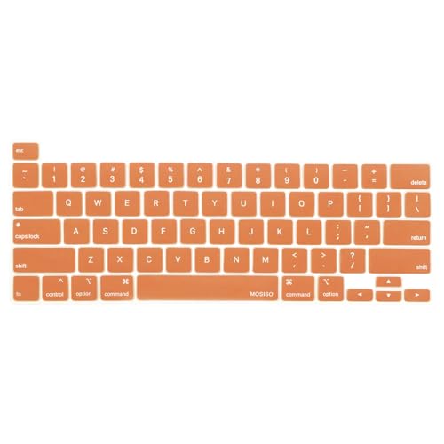 MOSISO Keyboard Cover Compatible with MacBook Pro 13 inch M2 2023, 2022, 2021 2020 M1 A2338 A2289 A2251&Compatible with MacBook Pro 16 2020 2019 A2141 Touch ID,Protective Silicone Skin, Cosmic Orange - color: Cosmic Orange