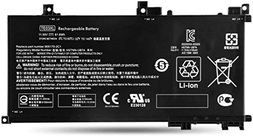 Hubei TE03XL Laptop Battery Replacement for HP Pavilion 15 Omen 15-BC000 15-BC015TX 15-AX033DX 15-AX000 Series Notebook 849910-850 HSTNN-UB7A 849570-541 849570-542 849570-543 TPN-Q173(11.55V 61.6Wh)