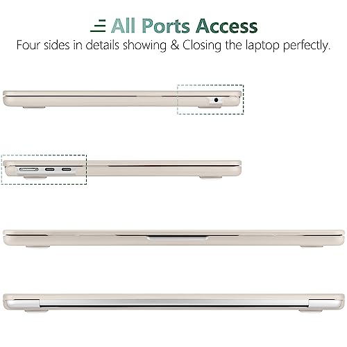 for MacBook Air 15 Inch Case M5 M4 M3 M2 (2026-2023) A3448 A3241 A3114 A2941, Protective Hard Shell Cover Compatible with Touch ID & Liquid Retina Display - Cream Stone - color: Cream Stone