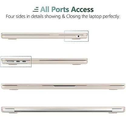 for MacBook Air 15 Inch Case M5 M4 M3 M2 (2026-2023) A3448 A3241 A3114 A2941, Protective Hard Shell Cover Compatible with Touch ID & Liquid Retina Display - Cream Stone - color: Cream Stone