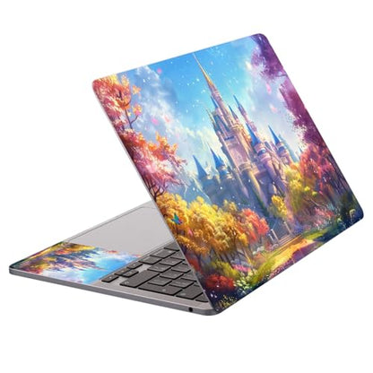 Universal Laptop Protective Skin,Trim-to-Fit Vinyl Sticker for 13–16 Inch Laptop,MacBook,Tablet & Notebook,Scratch-Proof Waterproof Cover,Fantasy Castle - color: Fantasy Castle