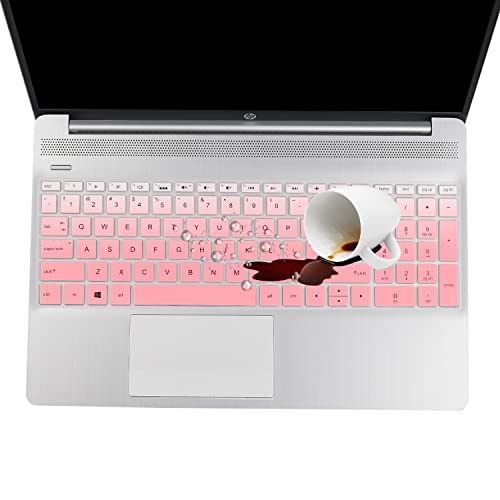 Keyboard Cover for 15.6 HP Laptop 15-dw 15-dy 15-ef 15-da/db/bs 15t-dy200 15-dy5033dx 15-dy5131dx 15-dy2073dx 15-dw0083wm 15-ef1041nr 15-da0012dx, HP 15m-dr/ds 15-cs/cc (NOT FIT HP 15-FC/FD 15-EG/EH) - color: GradualPink