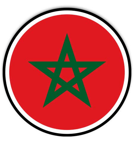 Morocco Flag - 3" Vinyl Sticker - for Car Laptop I-Pad Phone Helmet Hard Hat - Waterproof Decal