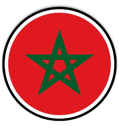 Morocco Flag - 3" Vinyl Sticker - for Car Laptop I-Pad Phone Helmet Hard Hat - Waterproof Decal
