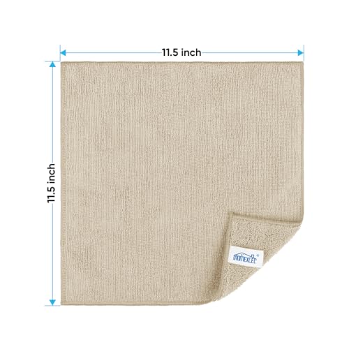 HOMEXCEL Brown Microfiber Cleaning Cloth, 12 Pack Premium Microfiber Towels for Cars, Lint Free, Scratch-Free, Highly Absorbent, Reusable Cleaning Rags for Car, Household, Kitchen, Window, 11.5"X11.5" - color: Brown