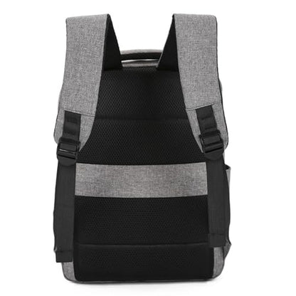 Laptop Backpack with USB Charging Port, Business Travel Backpack for 15.6 Inch Laptop, Computer Bag for Men Women - color: Grey