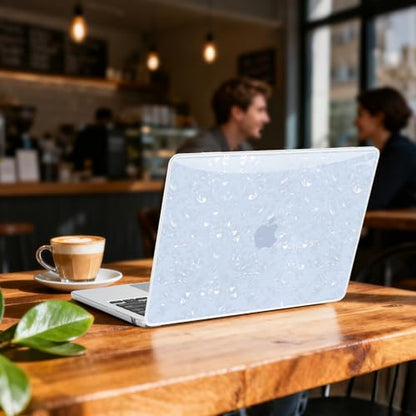 B BELK Compatible with MacBook Air 13 inch Case M5 2026 2025-2022 M4 M3 M2 A3449 A3240 A3113 A2681, Plastic Hard Shell+Keyboard Cover+Screen Protector for MacBook Air 13.6 inch Case, Shiny Blue Pearl - color: Shiny Blue Pearl