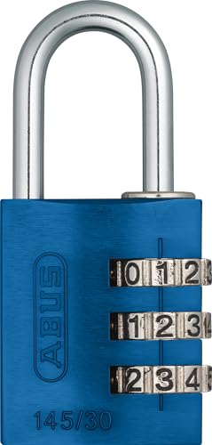 ABUS 145/30 Non-TSA Combination Lock for Hard Cases, Luggage, Resettable | Blue - color: Blue, size: 30 mm
