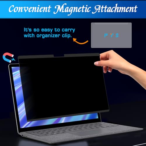 PYS Privacy Screen for Surface Laptop 5/4/3/2/1, 13.5 Inch | Magnetic, Detachable, Privacy Screen Protector, Matte Finish, Anti-Glare - size: SF 13.5 Inch