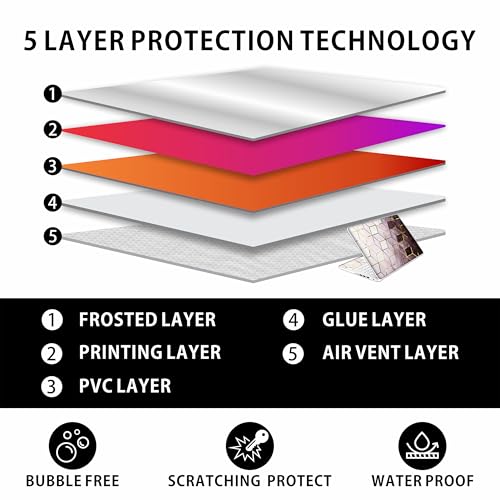 Laptop Skin Decal HP 14" - Marbling, Laptop Cover Sticker, No Cutting Required, No Bubble, Waterproof, Scratch Resistant - Including Wide Screen and Wrist Pad - size: 14 inch
