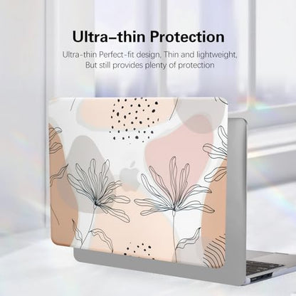 Funut for MacBook Air 13 inch Case 2021 2020 2019 2018 Release M1 A2337 A2179 A1932 with Touch ID, MacBook Air M1 Case Plastic Hard Shell Case Protective Cover & Keyboard Cover, Art Flowers - color: #Aesthetic Flower, size: Mac Air 13" 2018-2022(A1932/A21