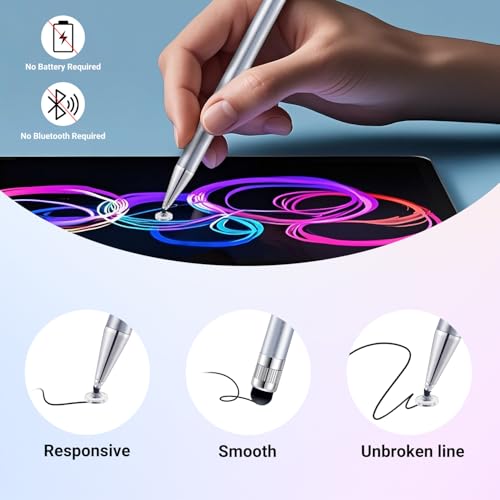 LINFANC 10Pcs 2-in-1 Stylus Pen for Touchscreen Stylus Pen for iPad Pencil | High Precision & Sensitivity, Aluminum Body, Suitable for iPad/iPhone/Switch/Android Tablets/Smartphones & All Touch Screens