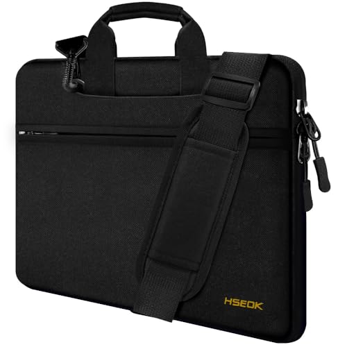 Hseok Laptop Shoulder Bag 15 15.6 16 Inch Briefcase,Compatible MacBook Pro/Neo 16",MacBook Air/Pro 15,XPS 15/16 and most 15.6-16 and Most 15-16 Notebooks,Spill-Resistant Handbag,Black - color: Black, size: 15-16 inch