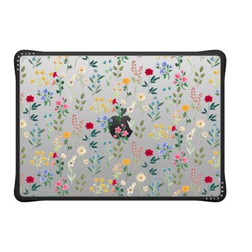 CASETiFY Impact MacBook Pro 14" (M1-M5) Case [Cushioned Impact Corners/Scratch-Resistant/Anti-Slip Grip] - Spring Botanicals 2 - Clear Black - color: Spring Botanicals 2, size: MacBook Pro 14