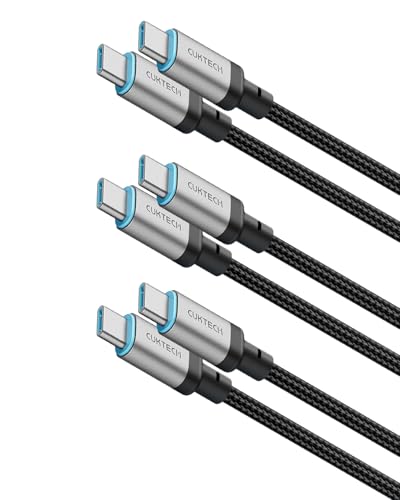 CUKTECH 240W USB C to USB C Cable(4.9ft, 3 Pack), 6A PD 3.1 Fast Charging, Durable Braided Type C Charger Cord for MacBook Pro/Air/Neo, iPhone 17/16/15 Pro Max, iPad Pro/Air, Samsung S26/S25 Ultra - color: Black