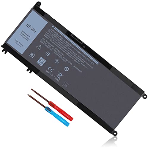 56WH 33YDH Laptop Battery for Dell Inspiron 17 7000 7778 7779 7786 7773 17-7779 2-in-1 15 7577 G3 3579 3779 G5 5587 G7 7588 Latitude 13 3380 14 3490 15 3590 3580 99NF2 81PF3 PVHT1 P30E - size: 33YDH