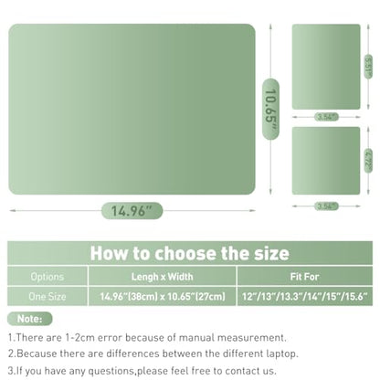 15-15.6 inches Netbook Laptop Skin Sticker Decal Reusable Cover Protector for 11.6 12 13 13.3 14 15 15.4 Notebook Chromebook Easy to Apply and Remove, Scratch-Resistant Waterproof I Pale Bean Green - color: Pale Bean Green
