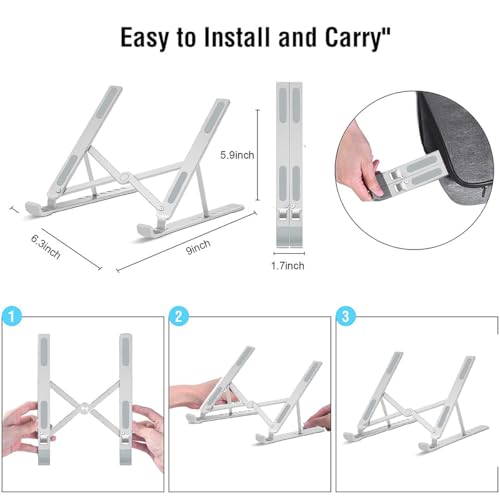 Portable Laptop Stand, Ergonomic Laptop Mount Support, Detachable Laptop Riser Notebook Holder Stands Compatible with More 16-18" Laptops (Black) - color: Black