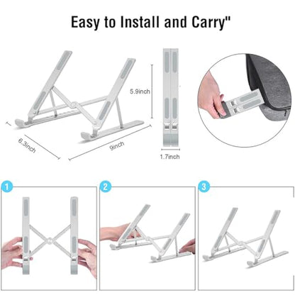 Portable Laptop Stand, Ergonomic Laptop Mount Support, Detachable Laptop Riser Notebook Holder Stands Compatible with More 16-18" Laptops (Black) - color: Black