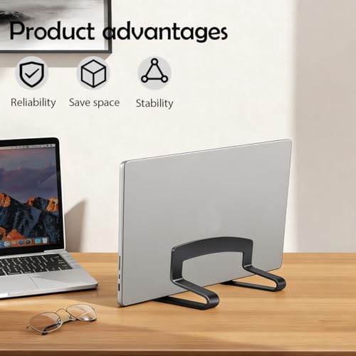 Vertical Laptop Stand Adjustable Aluminum Space Saving Holder for Desk,Gaming Home Office Use,Designed for Gamers Professionals Compatible Up to 17.3 Inch Laptops,Gray