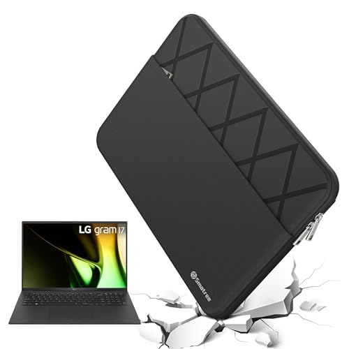 Smatree 17 inch Laptop Sleeve for LG gram 17 | LG Protective Case with Accessory Pocket,Patented Shockproof Design (E612) - color: Elite-Black, size: for 17 inch LG gram 17(E612)