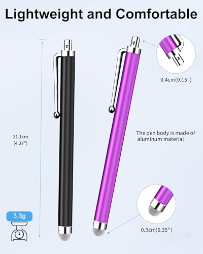 Stylus (15 pcs),Stylus for Touchscreen,Universal Fiber Tip,Pen Clip | High Sensitivity,for iPad iPhone Samsung, Nintendo Switch, Android Tablets