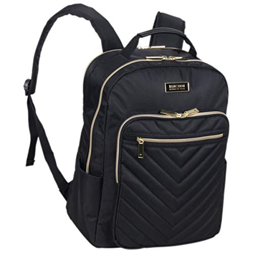 Kenneth Cole REACTION Chelsea 2-Piece Bundle - 17" 4-Wheel Spinner Underseat Carry-On Luggage & Matching 15" Laptop Backpack, Black - color: Black, size: 2pc Bundle (Underseater+Backpack)