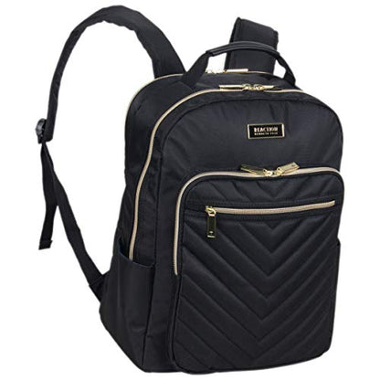 Kenneth Cole REACTION Chelsea 2-Piece Bundle - 17" 4-Wheel Spinner Underseat Carry-On Luggage & Matching 15" Laptop Backpack, Black - color: Black, size: 2pc Bundle (Underseater+Backpack)