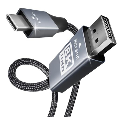 BENFEI USB-C to DisplayPort 6 Feet Cable(4K@60Hz 2K@144Hz), USB Type-C to DisplayPort Cable [Thunderbolt 3/4 Compatible] with iPhone 15 Pro/Max, MacBook Pro/Air 2023, iPad Pro, iMac, S23, XPS 17 - size: 6 Feet, style: Gray(Aluminium Shell)