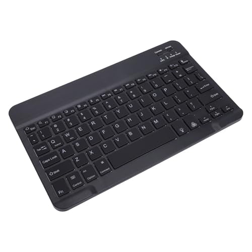 Portable Keyboard Wireless Rechargeable Ultra Slim Ergonomic Keyboard with RGB Backlit for Win Tablet Phone Laptop (Black) - color: Black