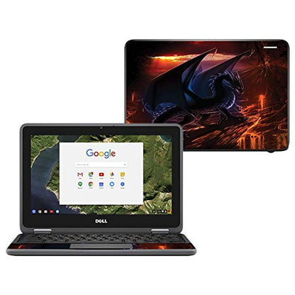 MightySkins Skin Compatible with Dell Chromebook 11" 3180 - Fire Dragon | Protective, Durable, and Unique Vinyl Decal wrap Cover | Easy to Apply, Remove, and Change Styles | Made in The USA - color: Fire Dragon