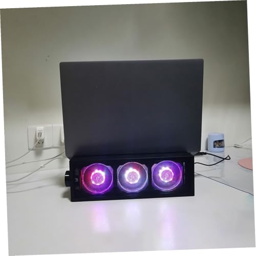 NUOBESTY 1set RGB Laptop Cooling Pad Stand Fan Practical Laptop Accessory for Gaming and Work and Sturdy Design