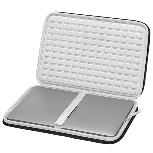 Ginsco Laptop Case for MacBook Air 13-inch, Hard Shell Laptop Case Computer Sleeve Bag with Protective Padings, Travel Carrying Case with Ergonomic Handle Back Luggage Strap