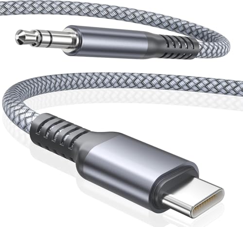 Elebase iPhone 17 16 Aux Cord 4FT,USB C to 3.5MM Jack Audio Cable Adapter | Type C Auxiliary Cord for Car,New Apple 15 16e 17e Pro Max Plus,iPad mini Air,Samsung Galaxy Z Fold Flip,S26 S25 FE Ultra - color: Grey, size: 4ft/1.2m, style: Straight