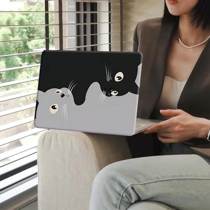 Compatible for MacBook Air 15 inch Case 2026 M5, 2023-2025 M4/M3/M2 A3448 A3241 A3114 A2941, Protective Plastic Hardshell & Keyboard Cover for Mac Air 15 inch Case, Yin Yang Cat - color: 00 Two Cats