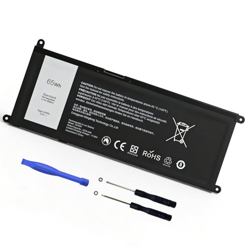 Upgraded 65Wh 33YDH Laptop Battery Replacement for Dell Inspiron 17 7773 7786 7779 7788 2-in-1 15 7577 G5 5587 G3 3579 G7 7588 Latitude 3580 3590 3490 3380 and More - size: 9.5*4.12*0.38inch 33YDH