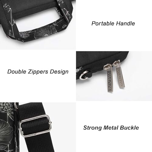MOSISO Laptop Bag for Women 17.3 inch, 17-17.3 inch Computer Bag Compatible with MacBook, HP, Dell, Lenovo, Acer, Asus, Notebook, Laptop Messenger Shoulder Sleeve with Strap, Retro Flower - size: 17.3 inch