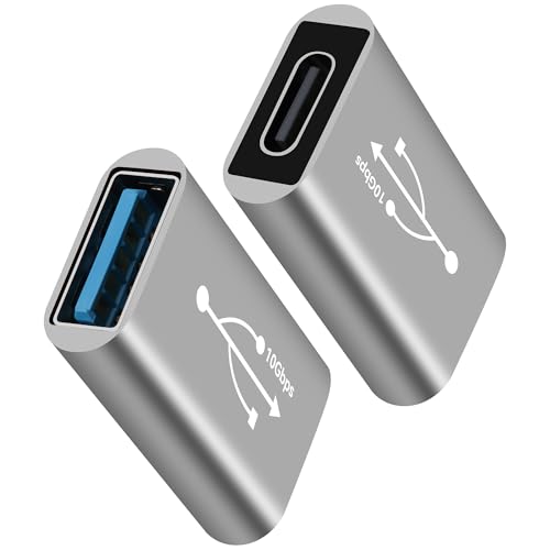 USB 3.0 to USB C 3.1 Adapter 2 Pack,10Gbps Double Sided Data Transfer, Bi-Directional Type-C (Female) to Type-A (Female) On The Go (OTG) Converter Connector Support Charging & Data Sync for Laptop, PC - color: USB A Female to USB C Female, size: 2 Pack