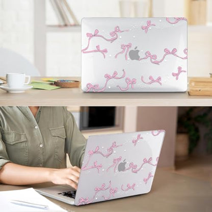 Compatible with MacBook Neo 13 inch Case 2026 Release A3404 with A18 Pro Chip & Liquid Retina Display, Slim Protective Hard Shell Case & Keyboard Cover & Screen Protector & Webcam Cover, Bows - color: Bows