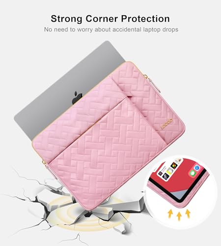Lacdo 13 Inch Laptop Sleeve Case for 13 inch MacBook Air M5 A3449 (2026), M4 A3240 2025, M3 A3113, M2 A2681, M1 A2337 A2179 A1932 | 13 inch MacBook Neo A18 Pro A3404 (2026) Computer Bag, Sakura Pink - color: Sakura Pink, size: New MacBook Air/Neo/Pro 13 I