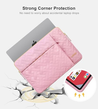 Lacdo 13 Inch Laptop Sleeve Case for 13 inch MacBook Air M5 A3449 (2026), M4 A3240 2025, M3 A3113, M2 A2681, M1 A2337 A2179 A1932 | 13 inch MacBook Neo A18 Pro A3404 (2026) Computer Bag, Sakura Pink - color: Sakura Pink, size: New MacBook Air/Neo/Pro 13 I
