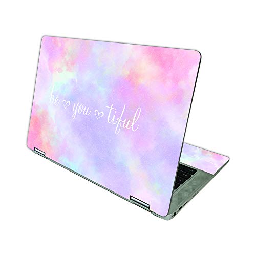 MightySkins Glossy Glitter Skin Compatible with HP Chromebook x360 14 (2021) - BeYouTiful | Protective, Durable High-Gloss Glitter Finish | Easy to Apply, Remove, and Change Styles | Made in The USA - color: Beyoutiful