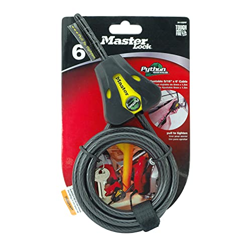 Master Lock 8419DPF Python Cable Lock with Key, 1 Pack - size: 6' x 5/16" diameter