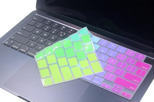 Keyboard Skin Compatible for 2026 MacBook Neo 13" A3404, Air 15.3" 13.6" M5 M4 M3 M2 A3448 A3241 A3114 A2941 A3449 A3240 A3113 A2681, MacBook Pro 14 16 inch M5 M4 M3 M2 M1 A3426 A3427 A3434 (Rainbow) - color: Rainbow